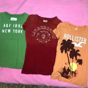 3 Vintage Abercrombie Hollister tees